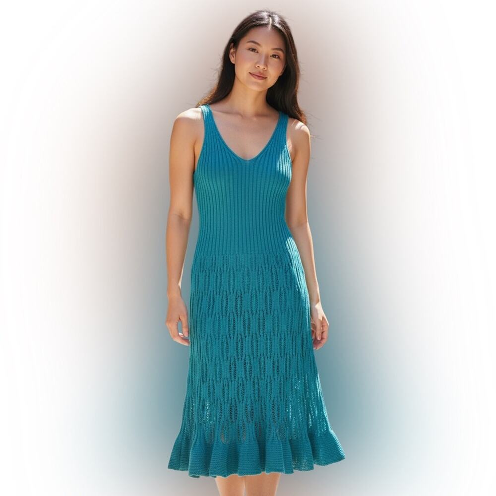 Cynthia Rowley Bright Teal Knit Dress Size XS